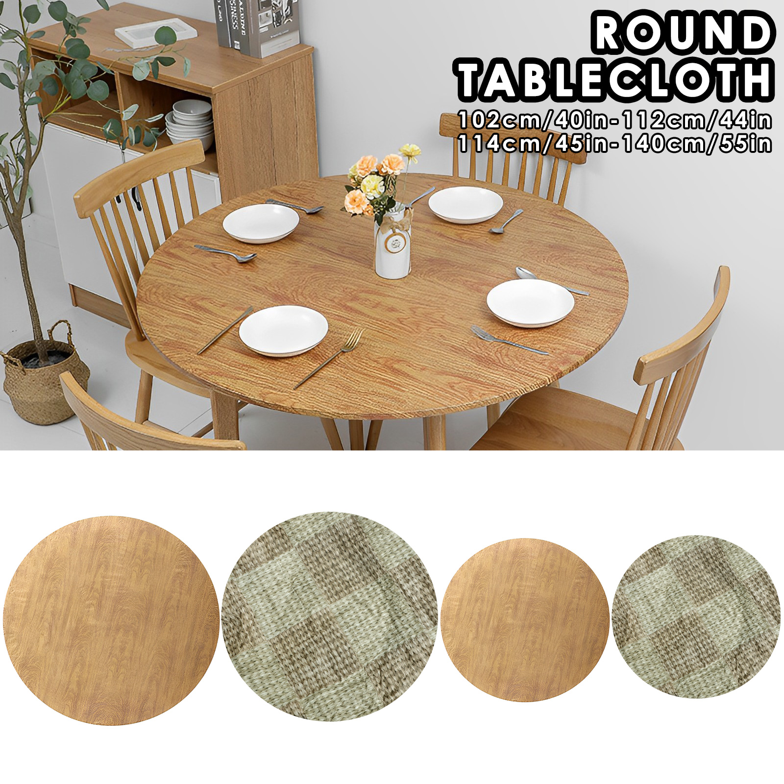 Desk Setup Wallpaper - Round Table Cloth Waterproof oil-proof Farmhouse
