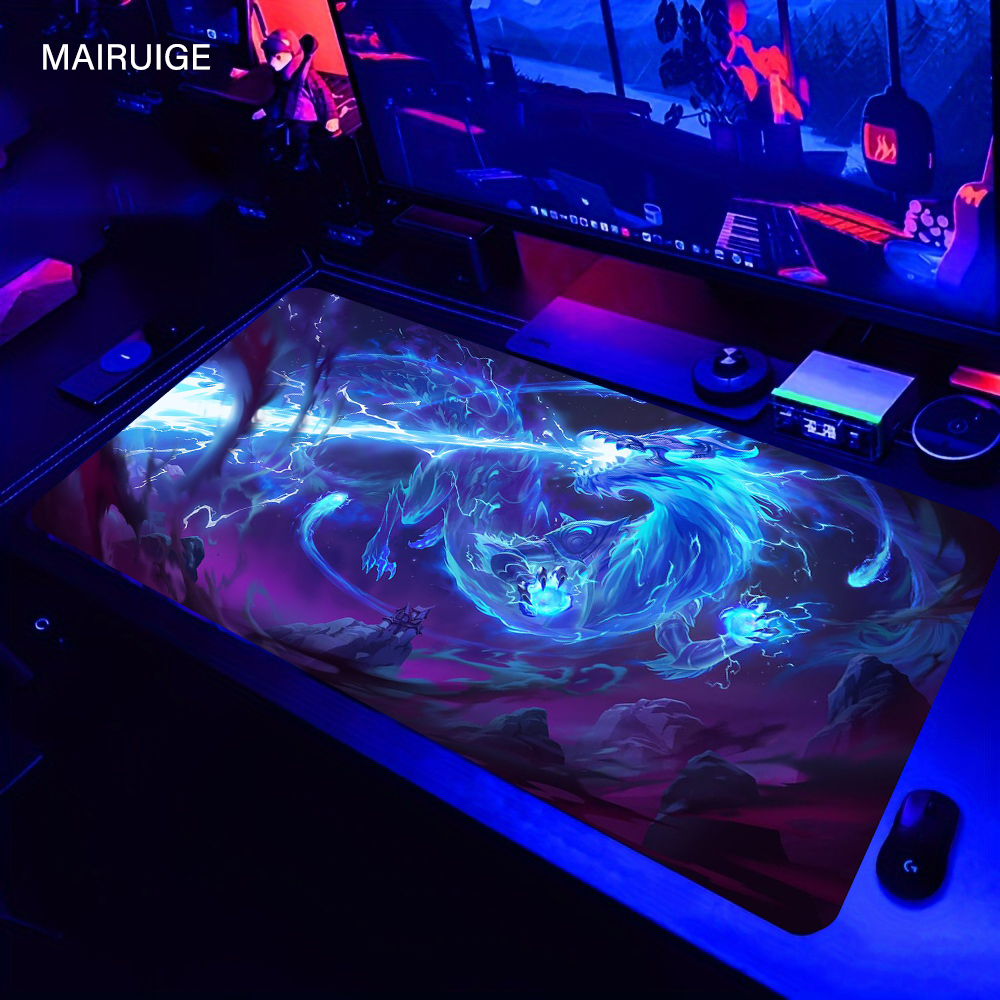 Desk Setup Blue - Blue Dragon Mouse Pad Speed Mouse