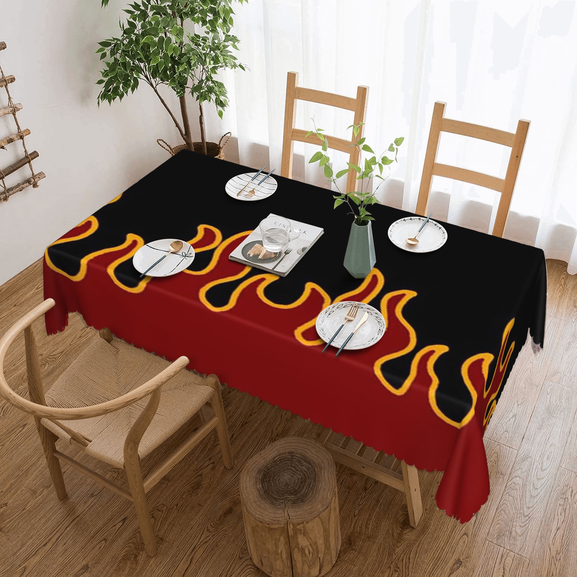 Desk Setup Wallpaper - Customized Big Fire Flames Burning Flame