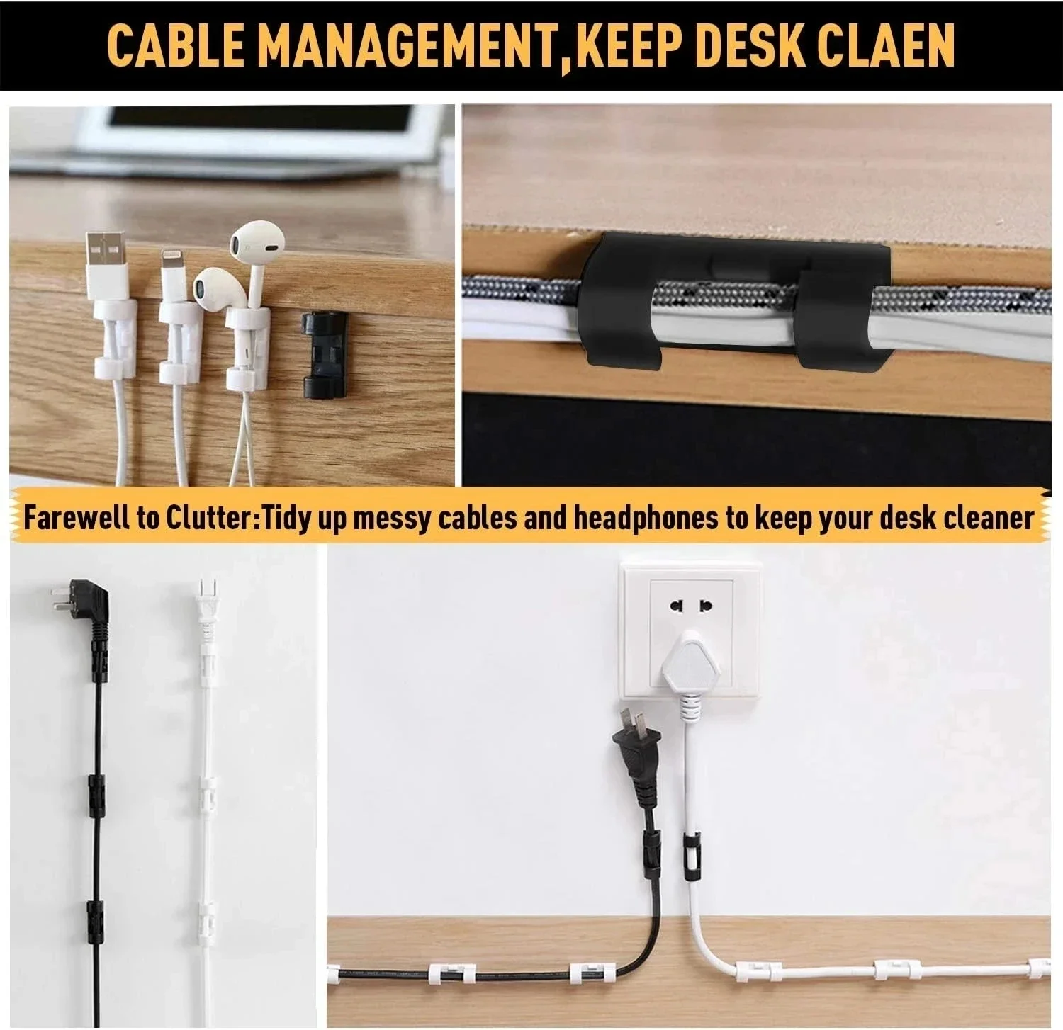 Cable Clips Organizer Drop Wir - Desk Setup Cable Management incelemesi ve fiyatı