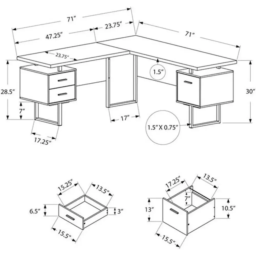 L-Shaped 70 Computer Desk with - Desk Setup Grey incelemesi ve fiyatı