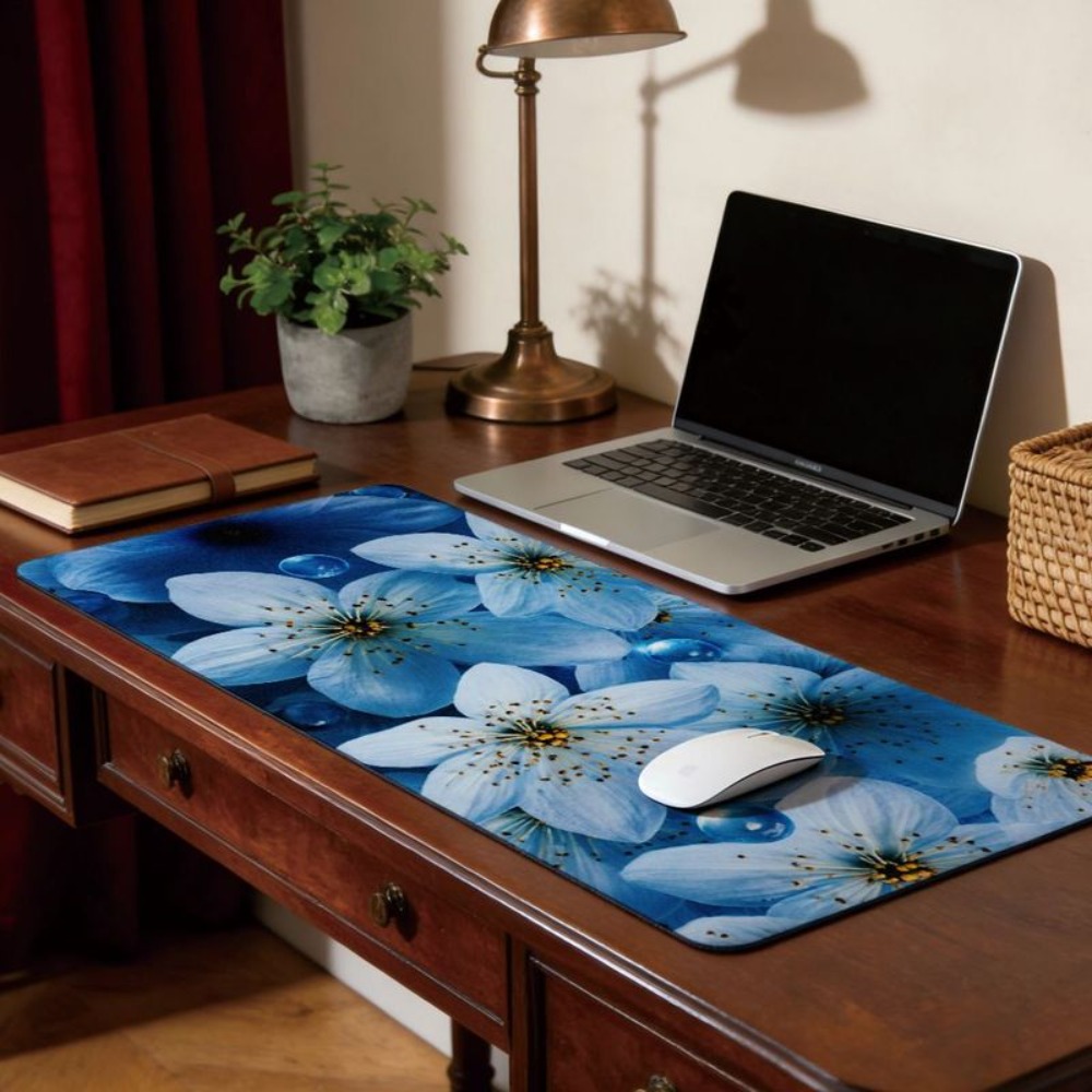 Aesthetic table mat with exqui - Desk Setup Blue incelemesi ve fiyatı