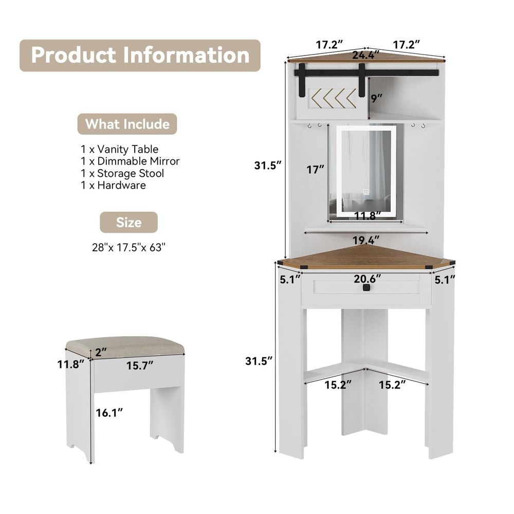 Small Vanity Desk Set with Lig - Desk Setup Small Space incelemesi ve fiyatı