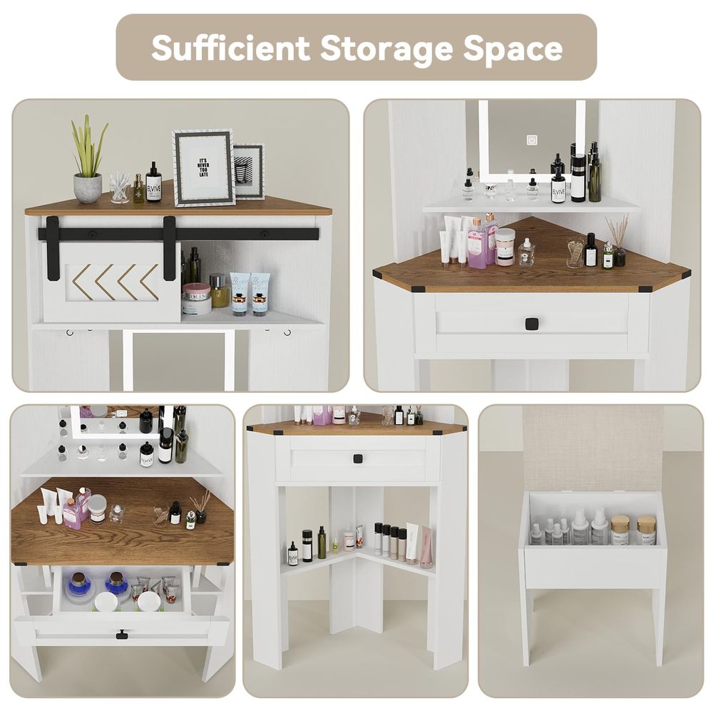 Small Vanity Desk Set with Lig - Desk Setup Small Space incelemesi ve fiyatı