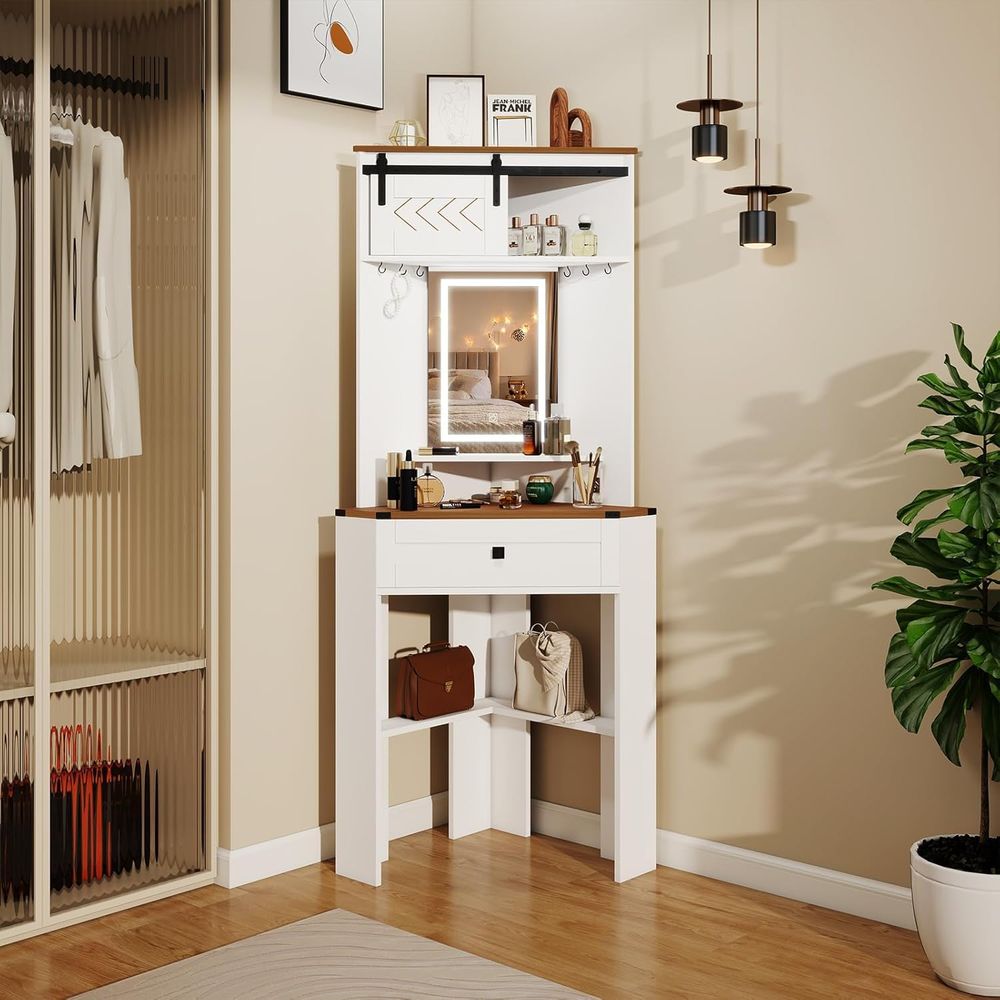 Small Vanity Desk Set with Lig - Desk Setup Small Space incelemesi ve fiyatı