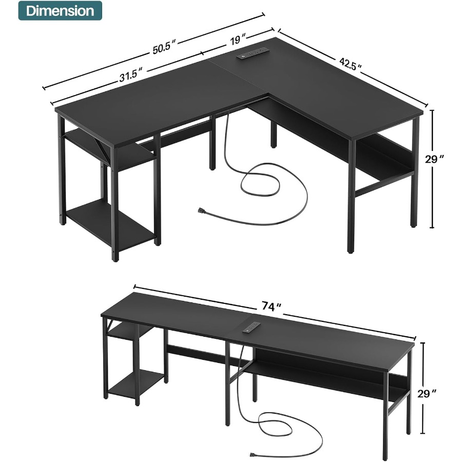 Reversible L Shaped Desk with  - Desk Setup For Gaming incelemesi ve fiyatı