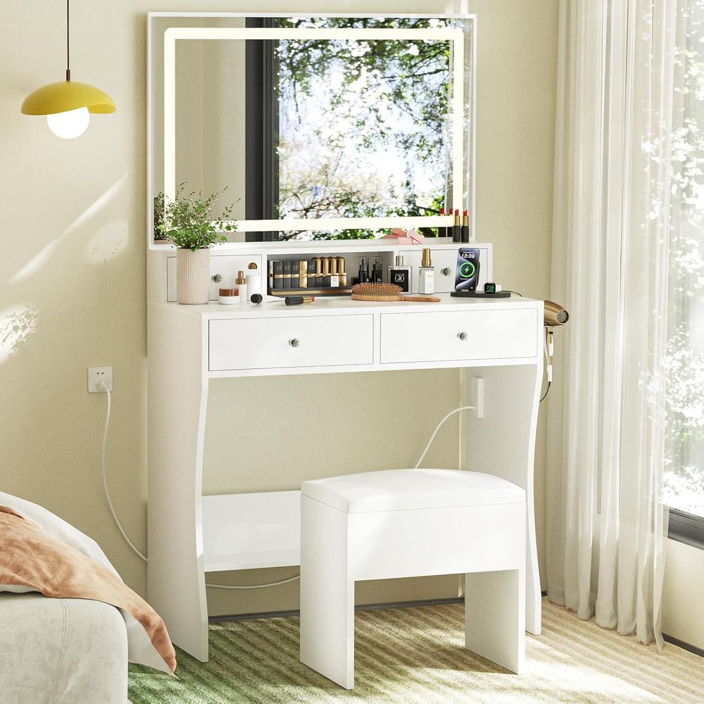 Makeup Vanity Desk with Mirror - Desk Setup Small Space incelemesi ve fiyatı
