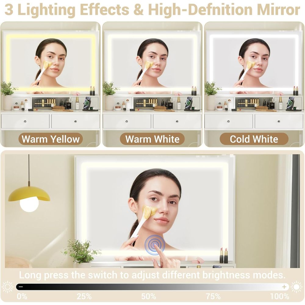 Makeup Vanity Desk with Mirror - Desk Setup Small Space incelemesi ve fiyatı