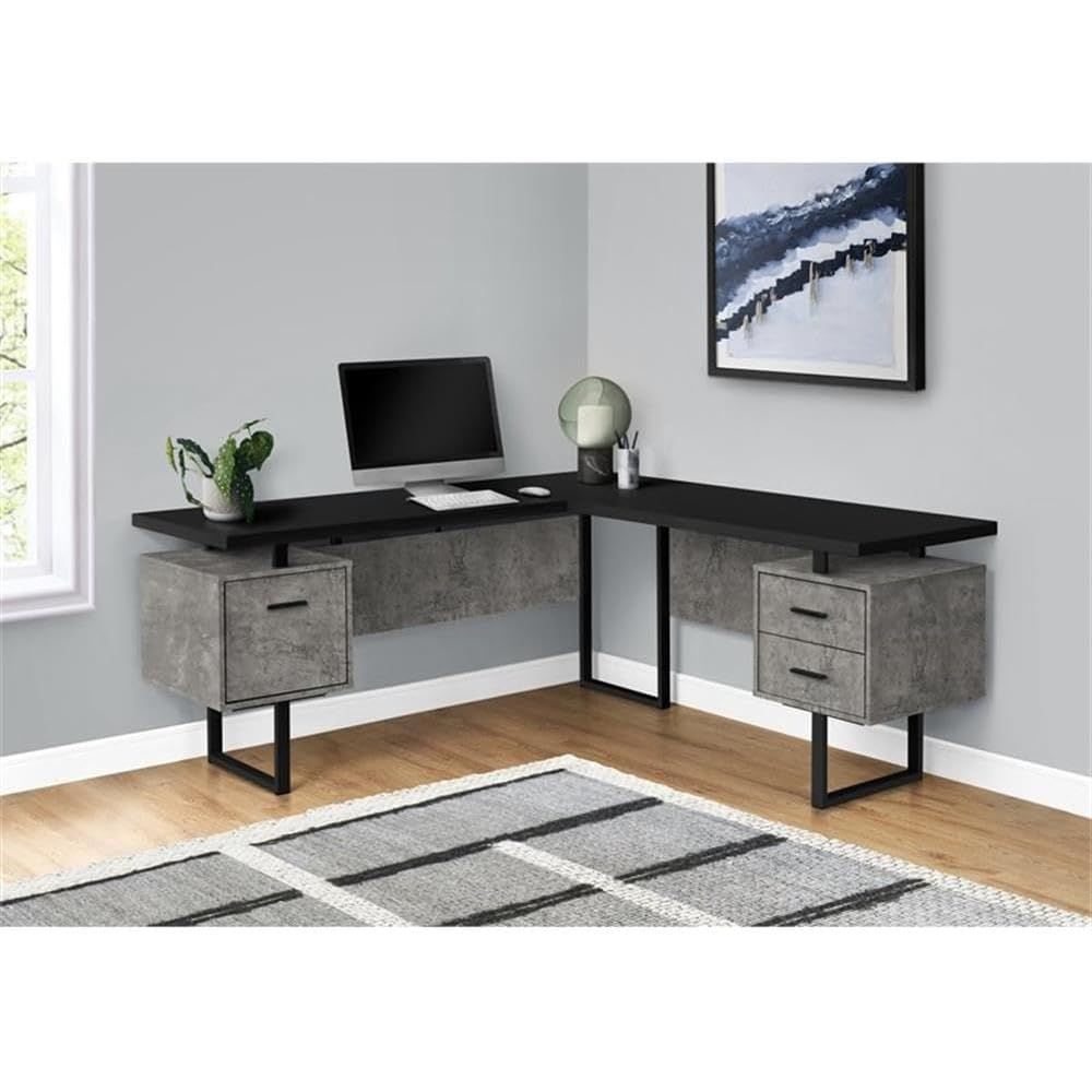L-Shaped 70 Computer Desk with - Desk Setup Grey incelemesi ve fiyatı