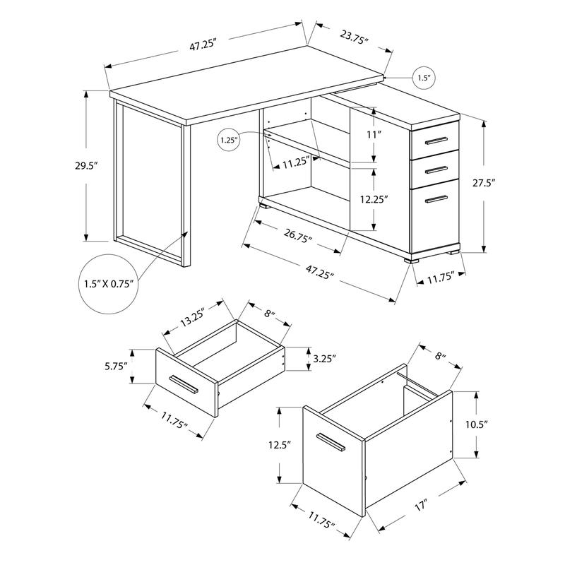 L-Shaped Computer Desk for Hom - Desk Setup Grey incelemesi ve fiyatı