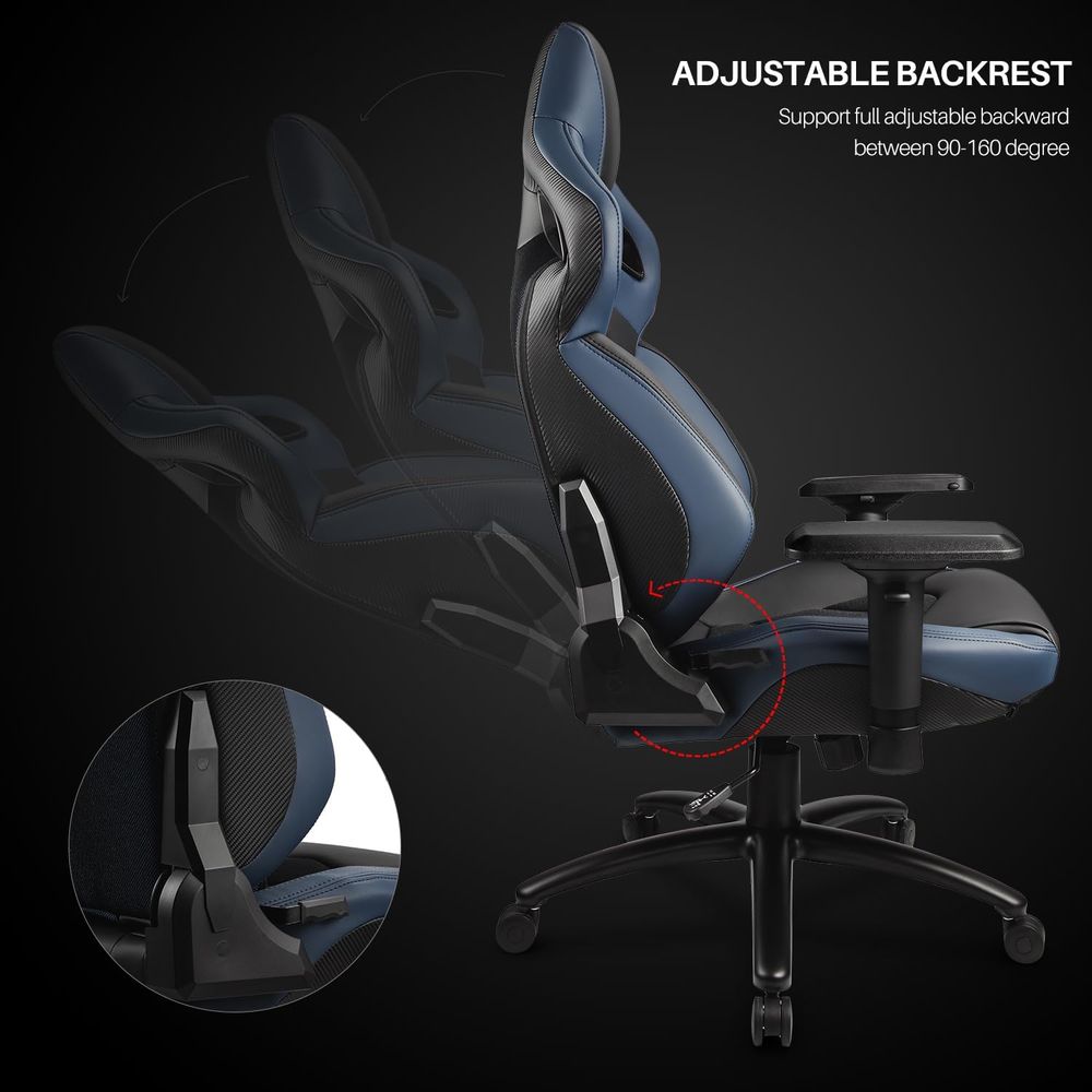PVC Reclinable Sport Racing Se - Desk Setup Blue incelemesi ve fiyatı