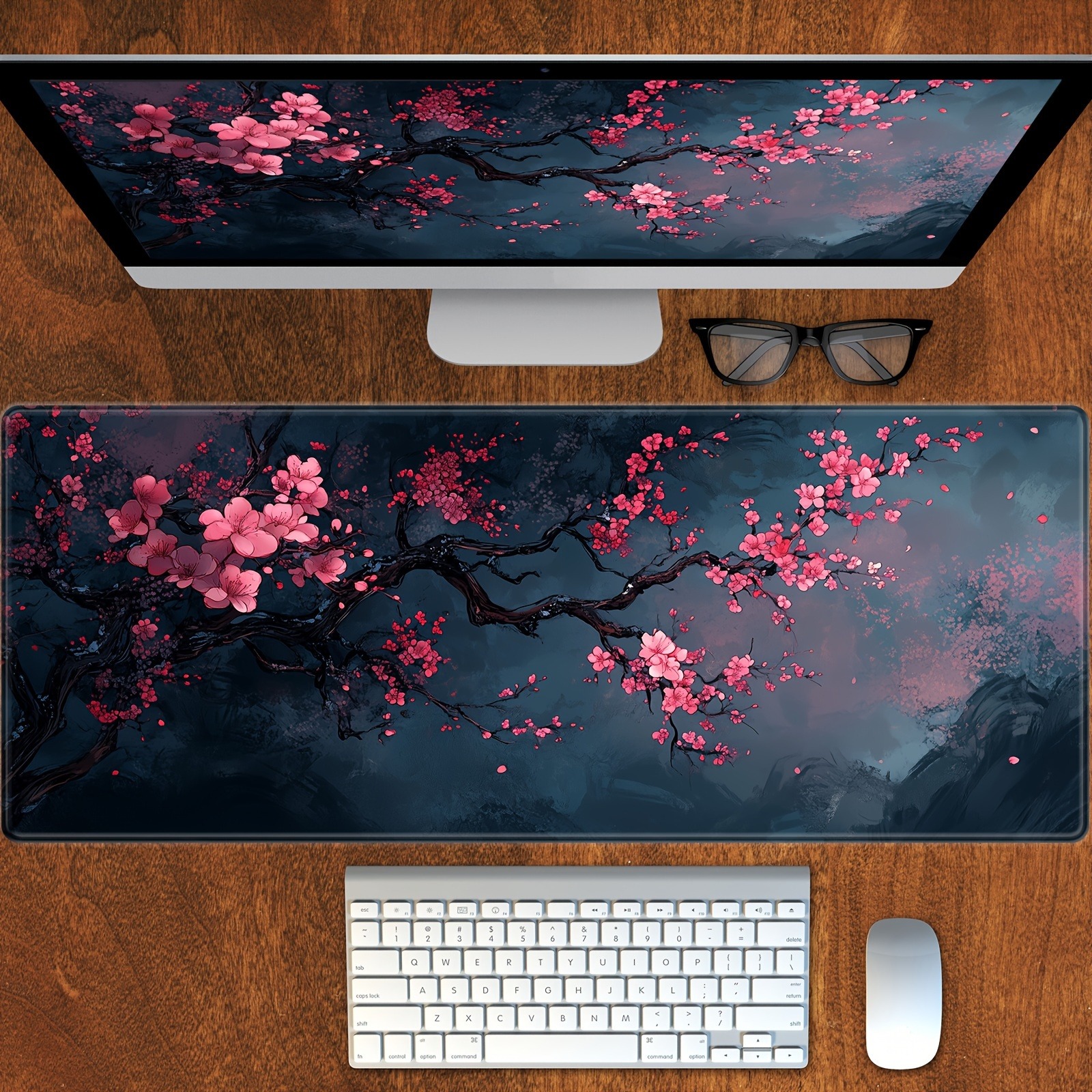 Night Cherry Blossom gaming mo - Desk Setup Carpet incelemesi ve fiyatı