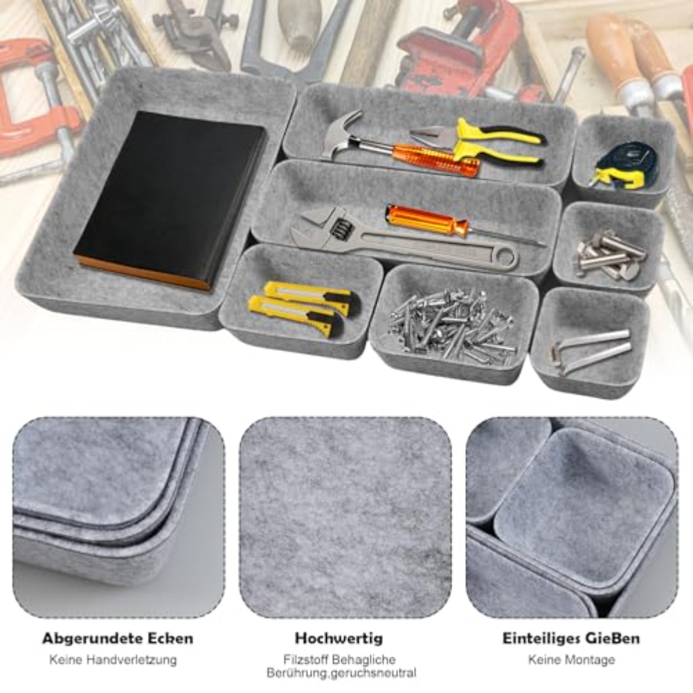 8pcs/set Felt Storage Box Desk - Desk Drawer Unit incelemesi ve fiyatı