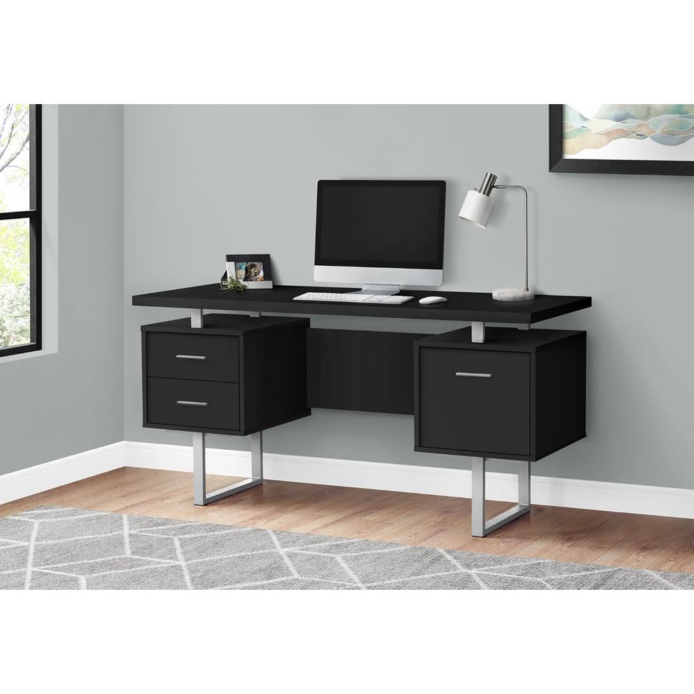 Contemporary 60 Work Desk with - Desk Setup Grey incelemesi ve fiyatı