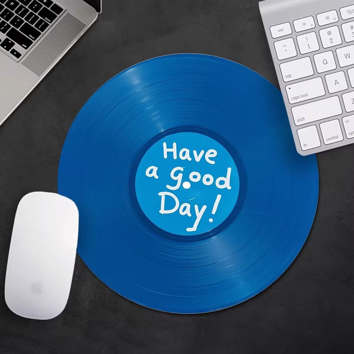 Non-Slip Round Mousepad Vintag - Desk Setup Blue incelemesi ve fiyatı