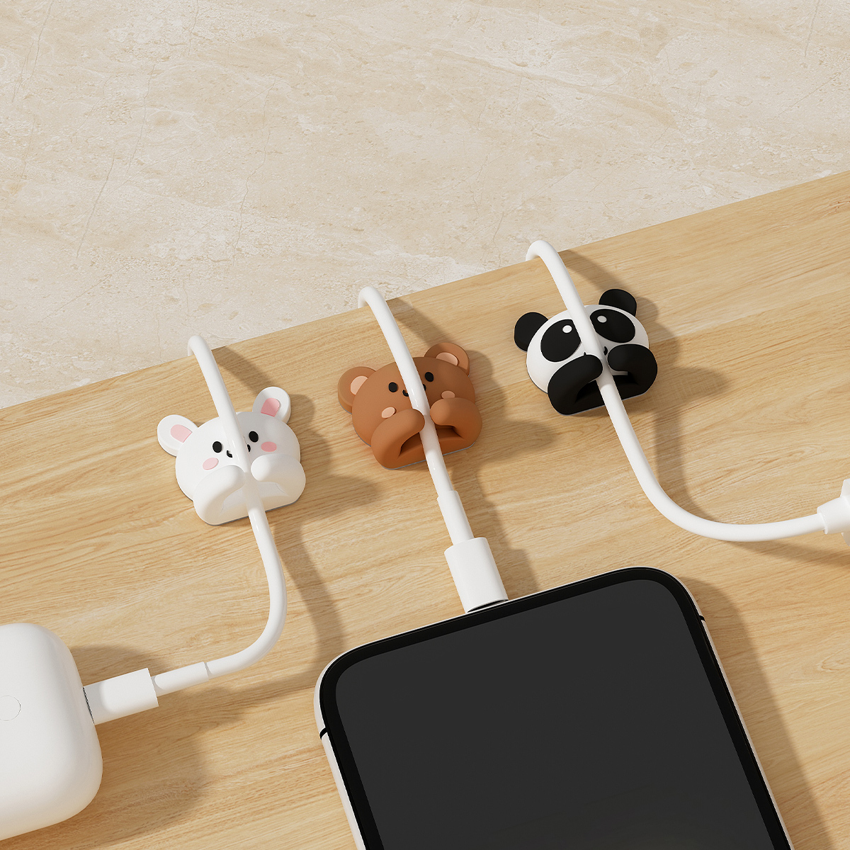 2/3pcs Cute Cartoon Desktop Ca - Desk Setup Cable Management incelemesi ve fiyatı