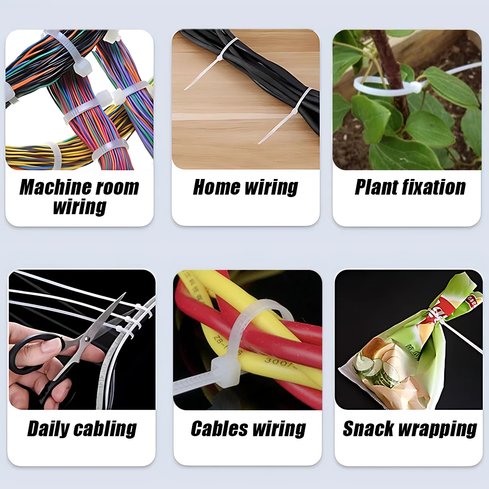 600/300/100PCS Nylon Self-lock - Desk Setup Cable Management incelemesi ve fiyatı