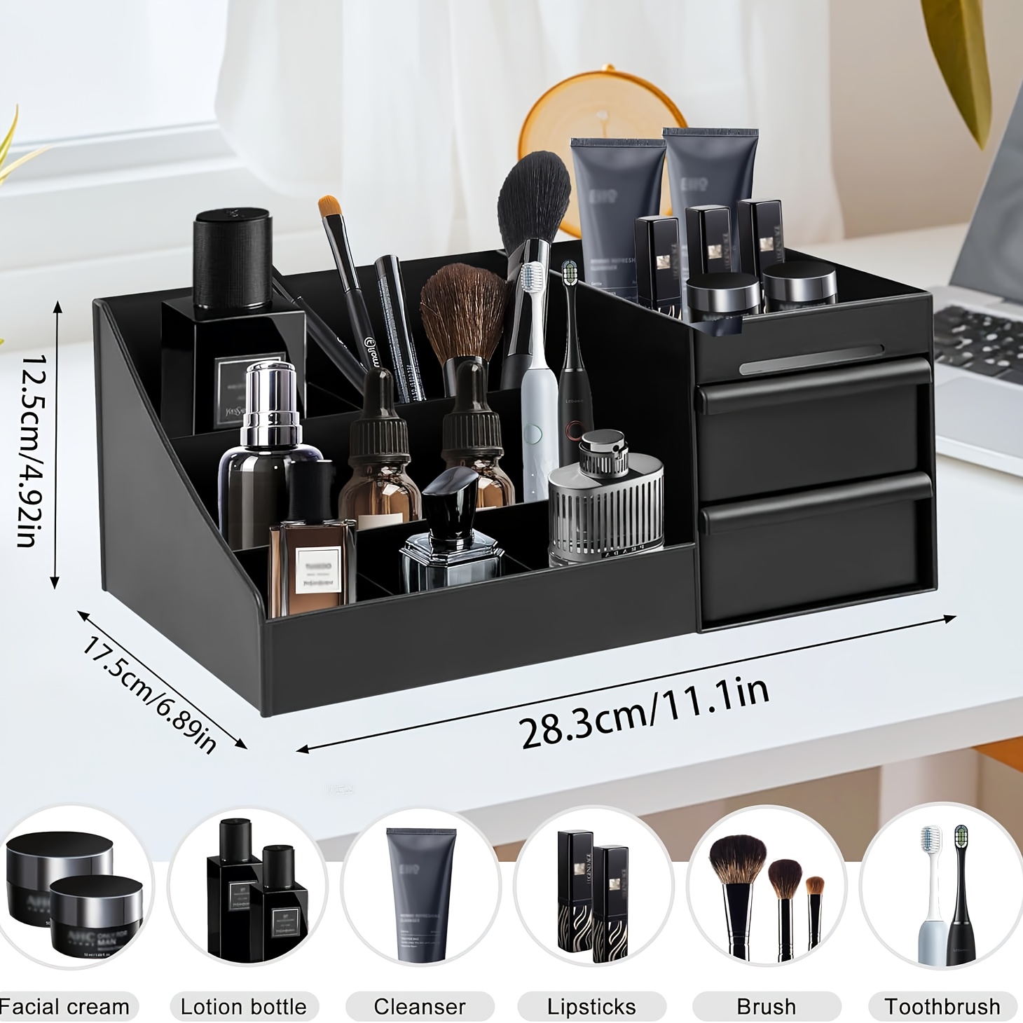 Desktop Cosmetic Organizer wit - Desk Drawer Unit incelemesi ve fiyatı