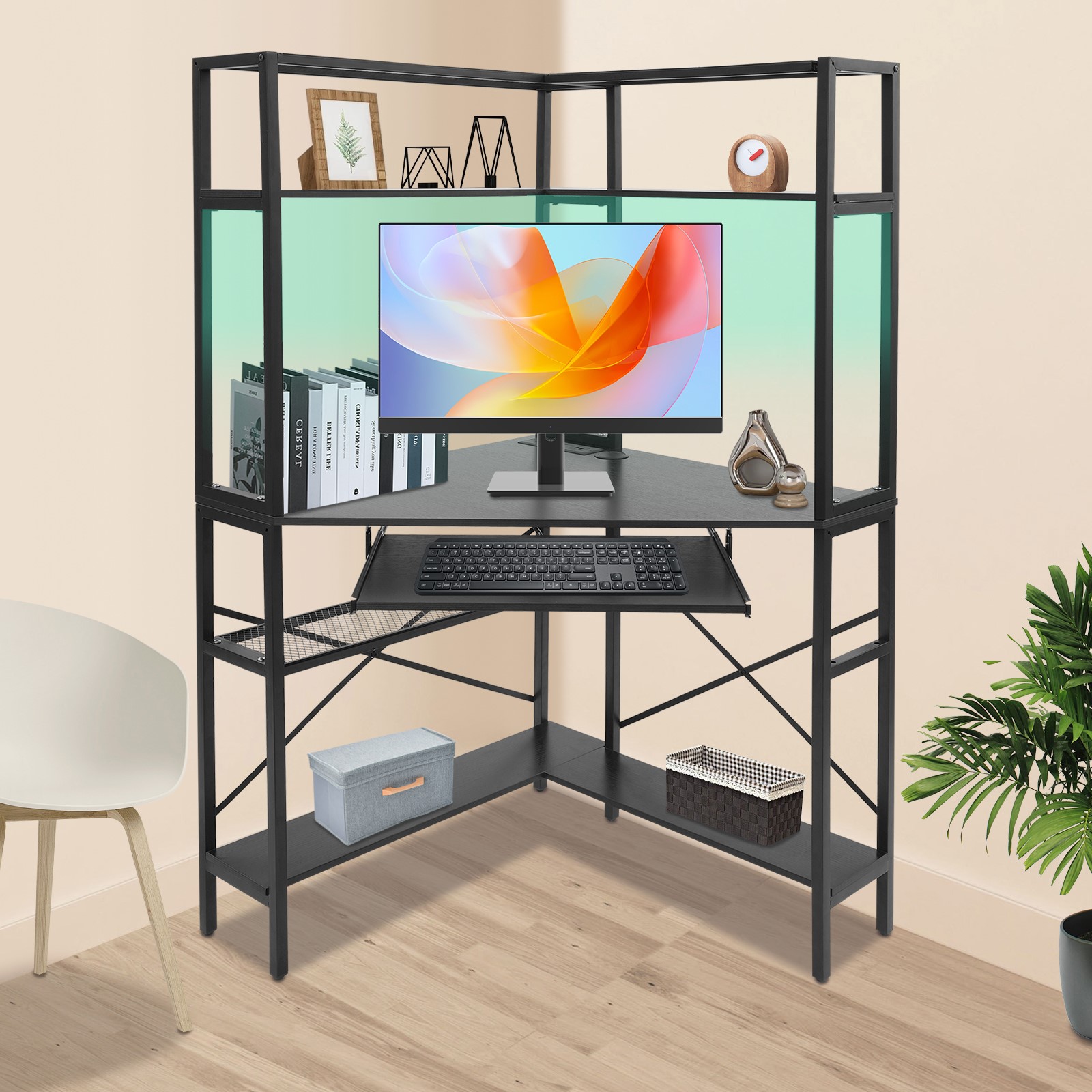 Triangular Corner Computer Des - Desk Setup Small Space incelemesi ve fiyatı