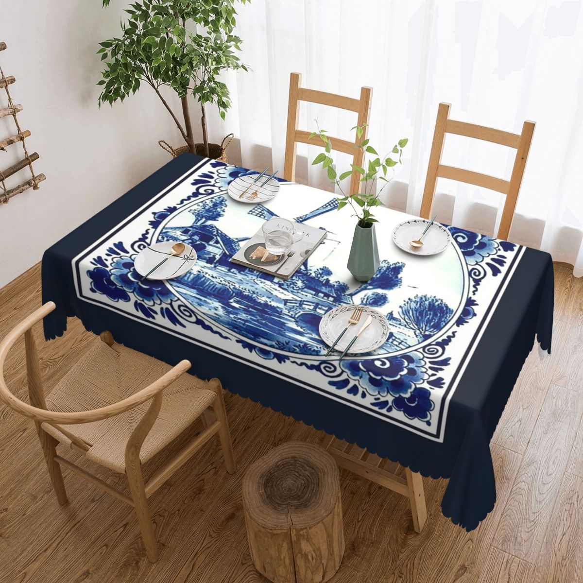 DUTCH BLUE DELFT Vintage Windm - Desk Setup Wallpaper incelemesi ve fiyatı