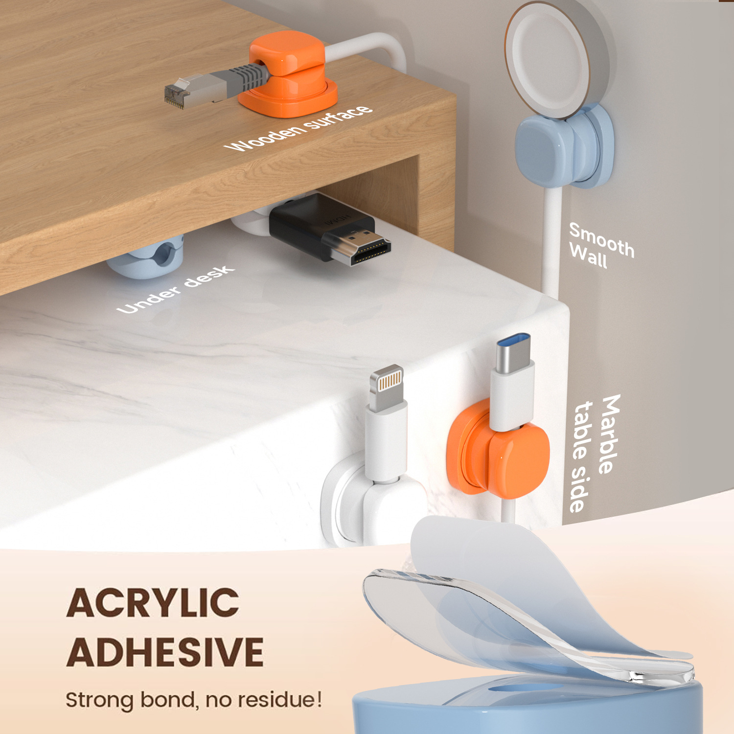 adhesive cable organizer Cable - Desk Setup Cable Management incelemesi ve fiyatı