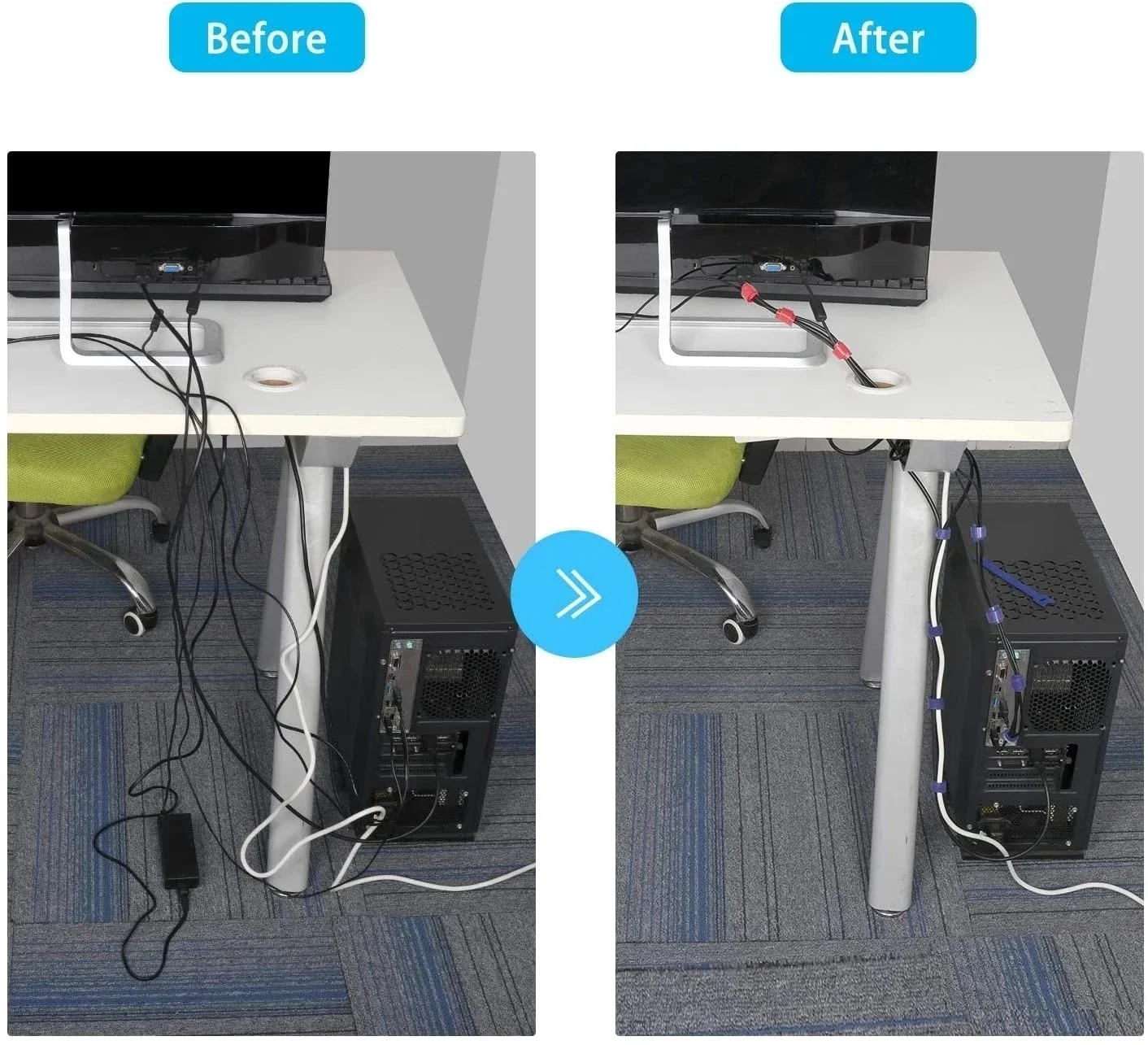 10/30/50PCS USB Cable Organize - Desk Setup Cable Management incelemesi ve fiyatı