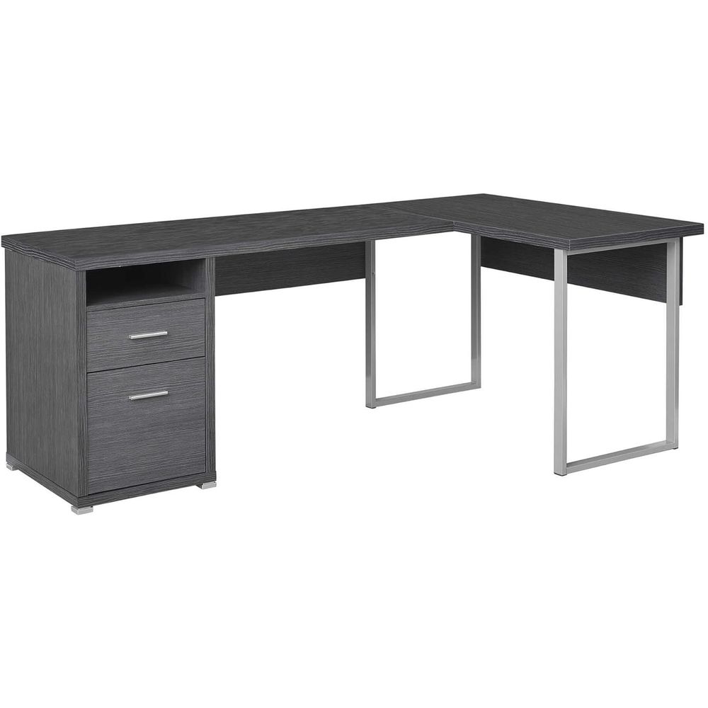 80 L-Shaped Home Office Desk w - Desk Setup Grey incelemesi ve fiyatı