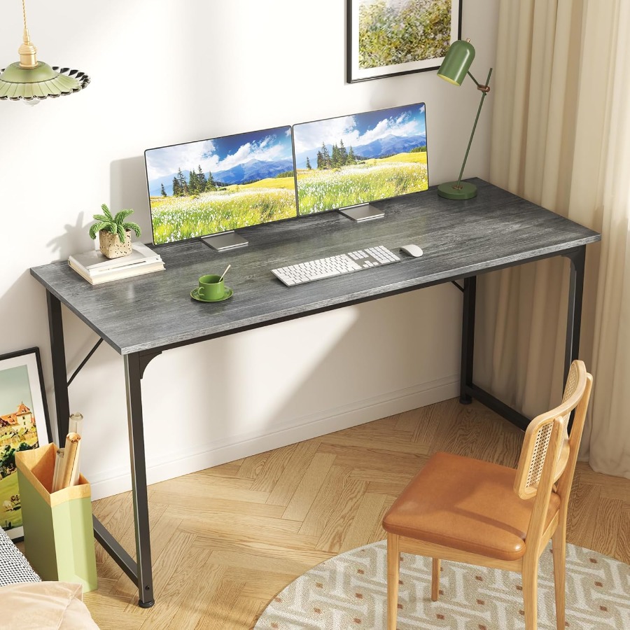 55 Inch Computer Desk for Home - Desk Setup Grey incelemesi ve fiyatı