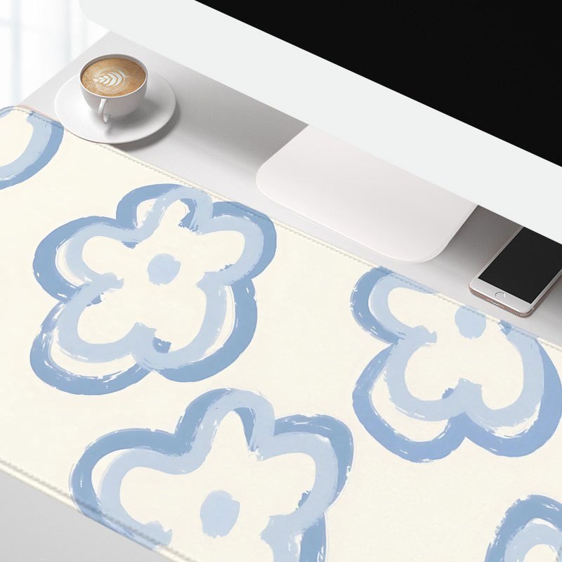Blue Cloud Flower Desk Mat Non - Desk Setup Blue incelemesi ve fiyatı