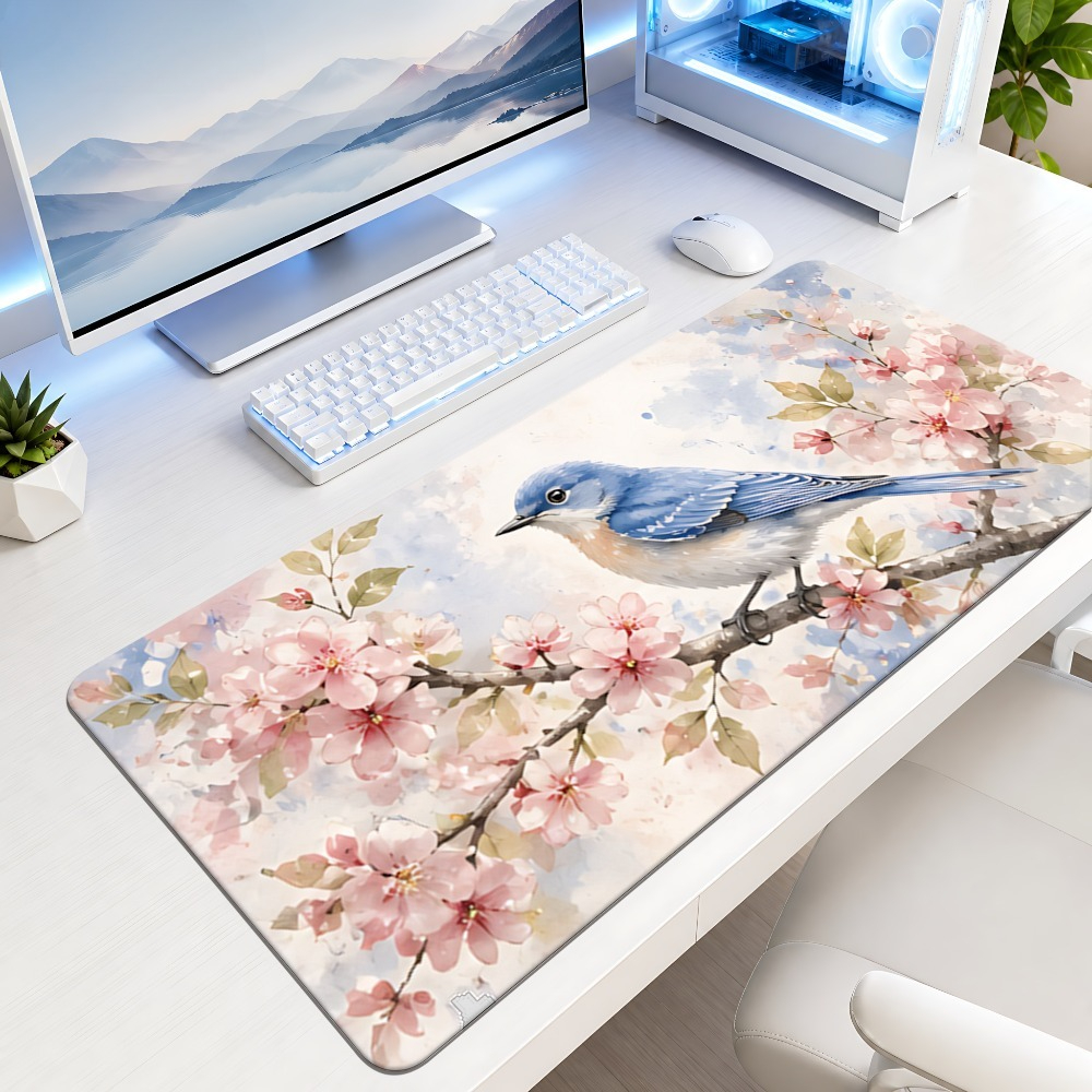 Blue bird and pink cherry blos - Desk Setup Blue incelemesi ve fiyatı