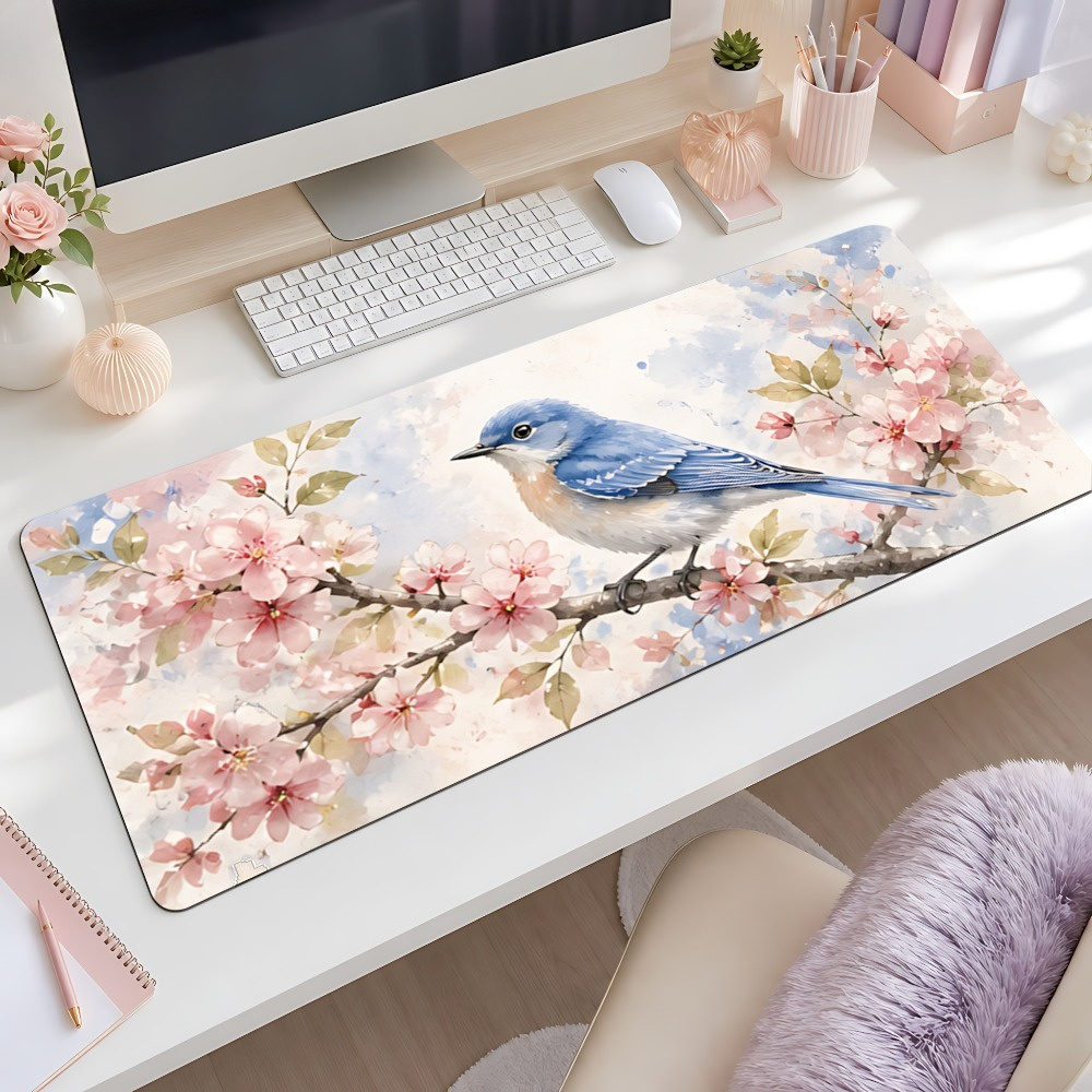 Blue bird and pink cherry blos - Desk Setup Blue incelemesi ve fiyatı