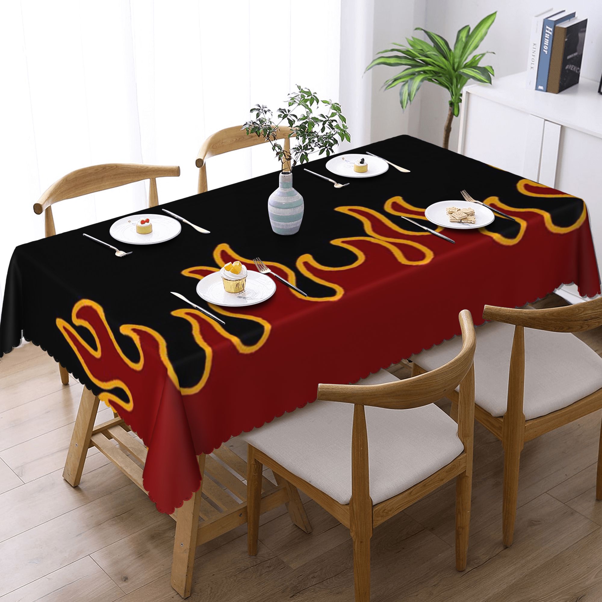 Customized Big Fire Flames Bur - Desk Setup Wallpaper incelemesi ve fiyatı