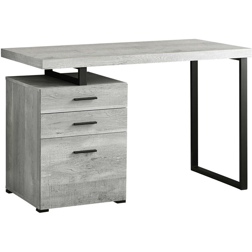 Desk with Ile Cabinet - Left o - Desk Setup Grey incelemesi ve fiyatı