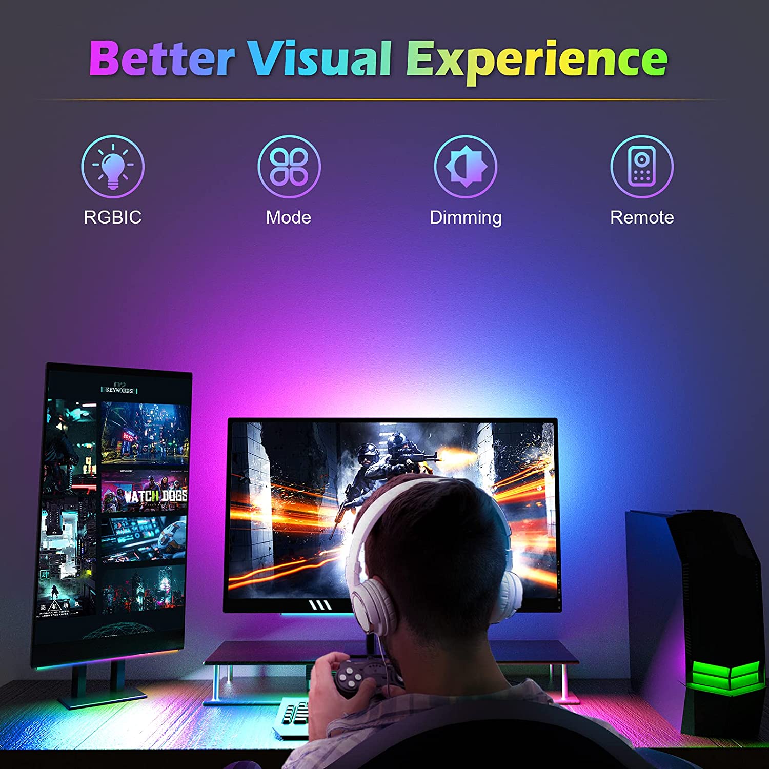 Under Monitor Light Bar RGB Dr - Desk Setup For Gaming incelemesi ve fiyatı